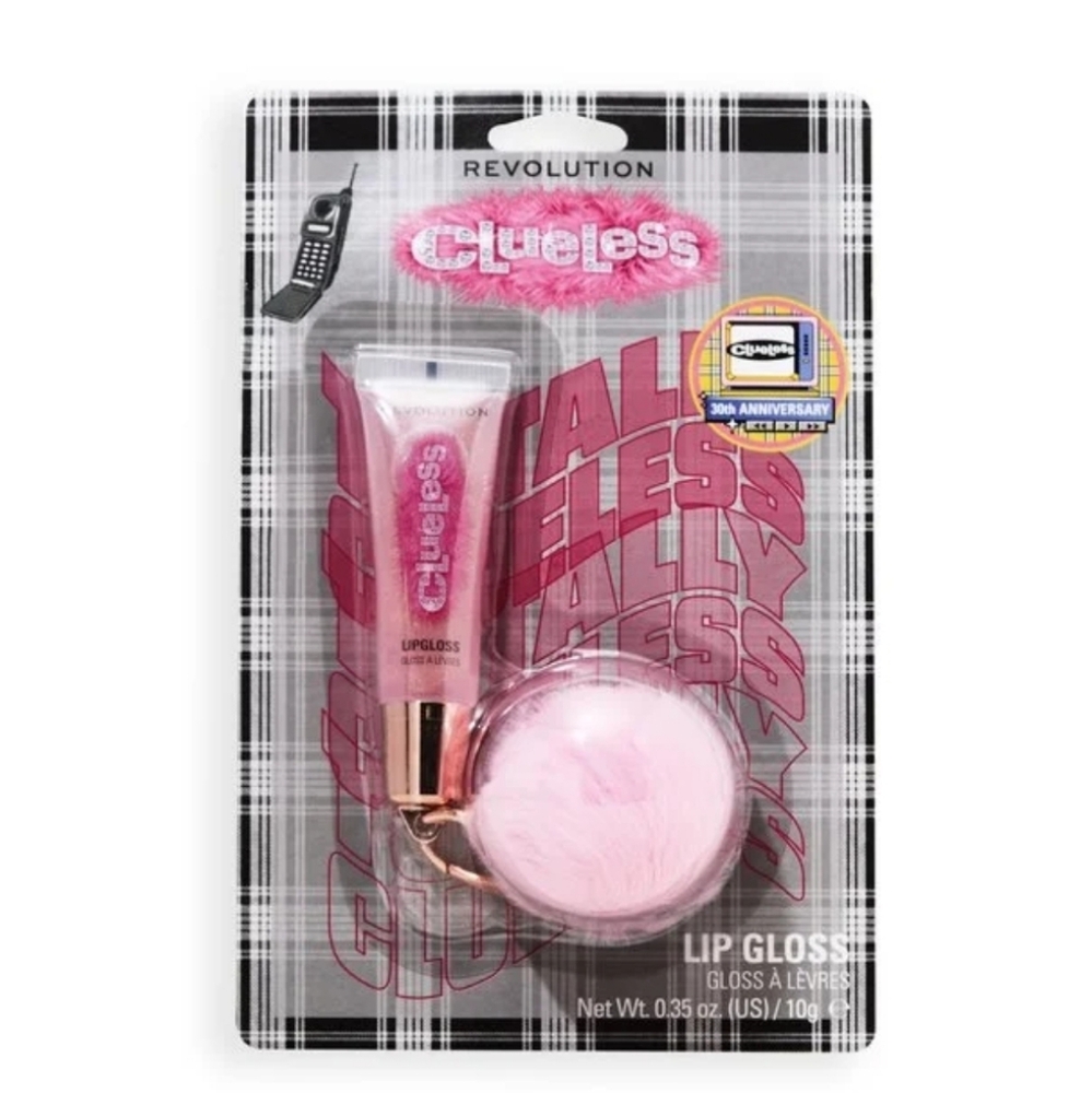 Revolution Clueless Pink Lip Gloss with Pom-Pom